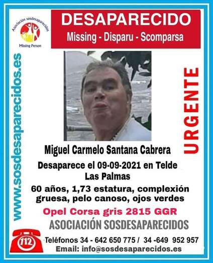 Alerta difundida por la Asociación SOSDesaparecidos / TA